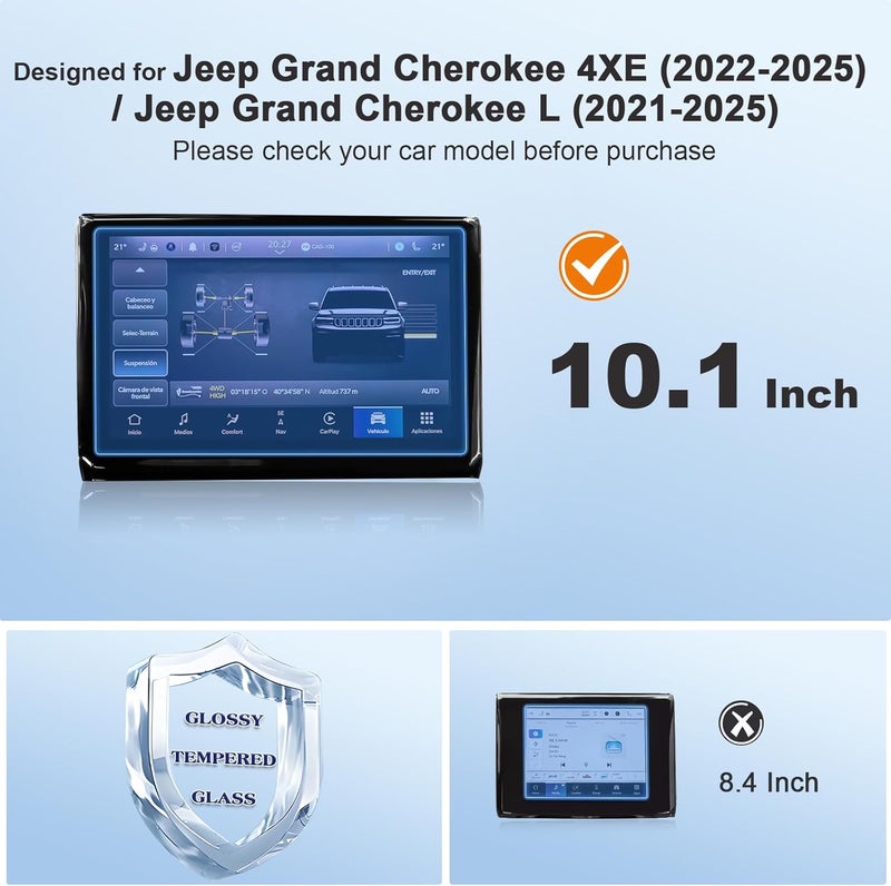 BSTW for 2024 Jeep Grand Cherokee Screen Protector for 2022-2025 Grand Cherokee 4xe 2021-2025 Grand Cherokee L 10.1-Inch Touchscreen Display Tempered Glass Protective Film - Image 2